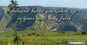Daily Readings & Thought for June 20th. “BUILD YOURSELVES UP …”
