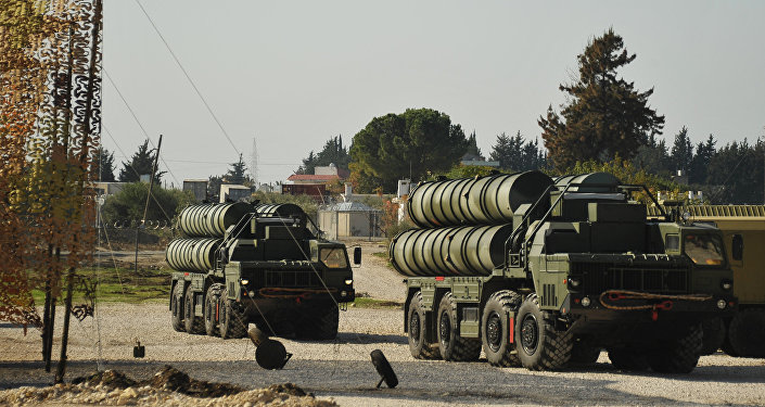 Anti-aircraft missile system S-400 during combat duty to ensure the safety of the Russian air group in Syria