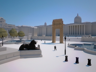 Model of the arch in Trafalgar Square. (Credit: Institute for Digital Archaeology) 