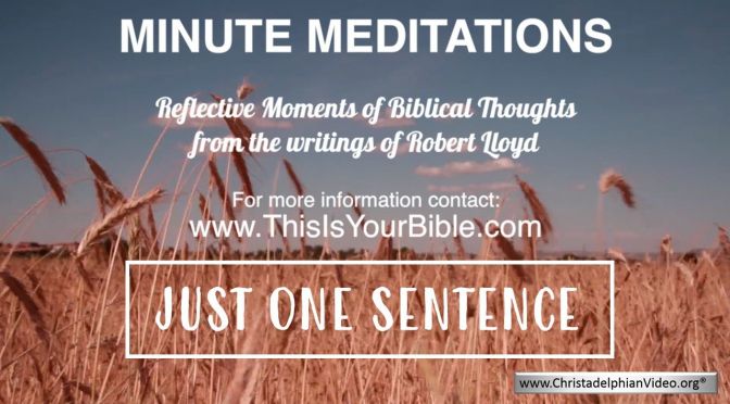 Minute Meditation Video Episode: Just one sentence!