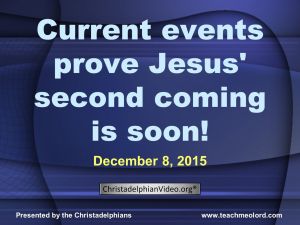 “Current Events prove Jesus is coming soon”
