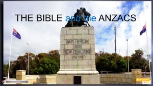 The bible and the Anzacs