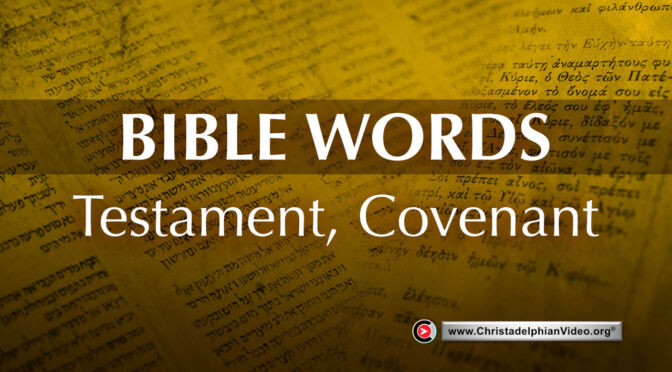 Bible 'Words' Study; 'Testament, Covenant'