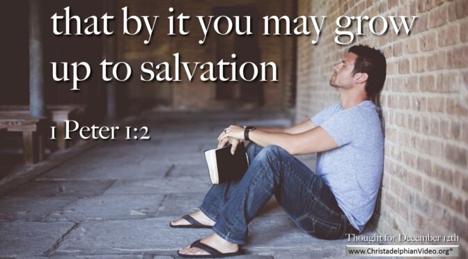 Daily Readings and Thought for December 12th. “THAT BY IT YOU MAY GROW UP INTO SALVATION”