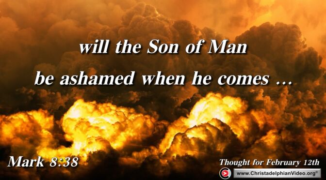Daily Readings and Thought for February 12th. “WILL … BE ASHAMED WHEN HE COMES”