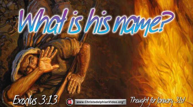 Daily Readings and Thought for January 31st. “WHAT IS HIS NAME”